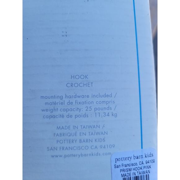 POTTERY BARN KIDS HOOK CROCHET PINK CRYSTAL BEDROOM BATHROOM NURSERY PRINCESS - Picture 5 of 5